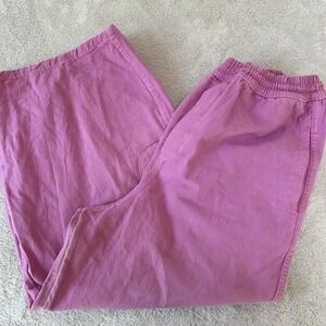Meals Chef Pants Pink Size XS Ultra Wide Leg Cargo Style 100% Cotton Worn Once!